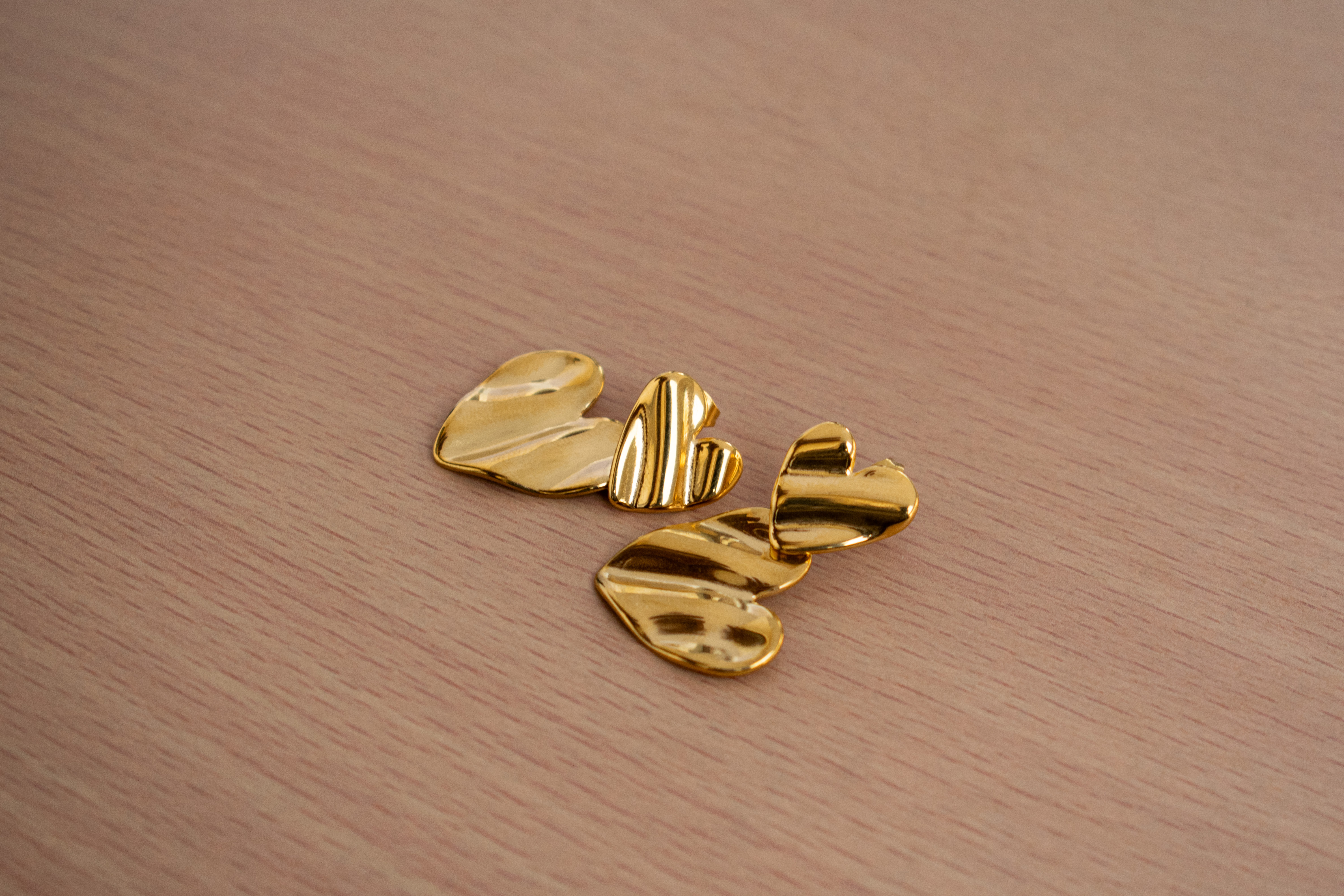 Liquid Gold Heart Statement Earrings